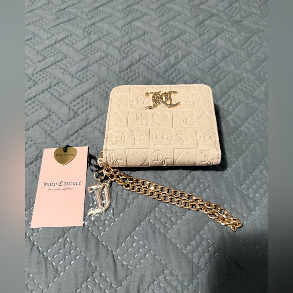 Juicy Couture Beige Wallet with Gold Chain